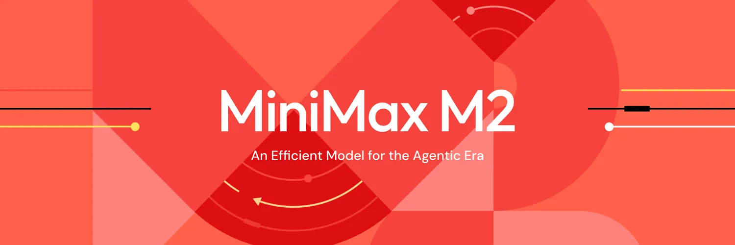 MiniMax M2 官方红橙几何抽象主视觉